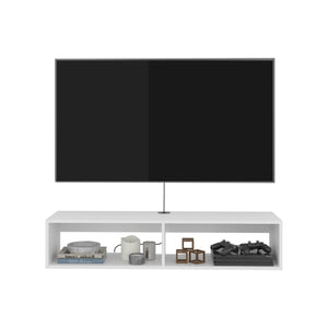 English Elm Klein Wall Mounted Media Console with Open Shelves for Compact Living Spaces B097P474313