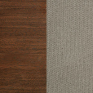 English Elm Verona Queen Panel Bed Walnut Veneer Frame with Padded Taupe Upholstered Headboard B062S01591