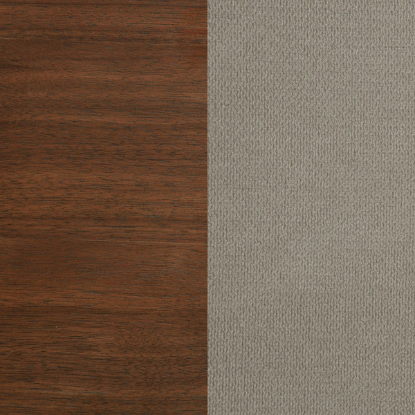 English Elm Verona Queen Panel Bed Walnut Veneer Frame with Padded Taupe Upholstered Headboard B062S01591