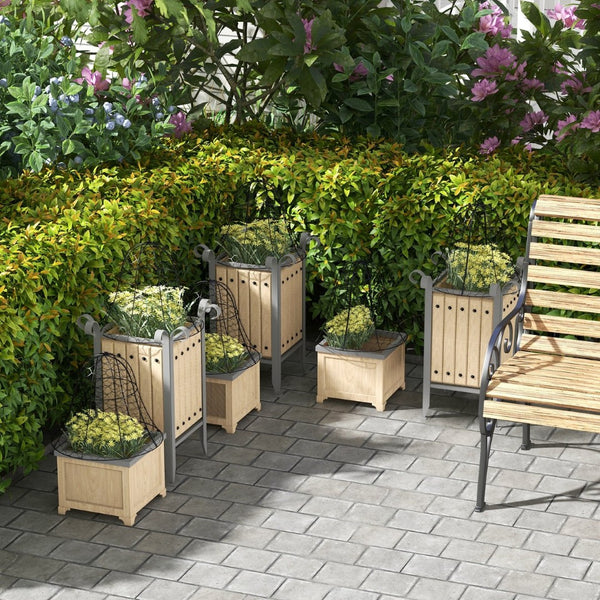 English Elm Outsunny Stackable Garden Crop Cages - 6 Pack Metal Cloche Protectors For Plants, 16" X 13" W2225P174485-GIGA