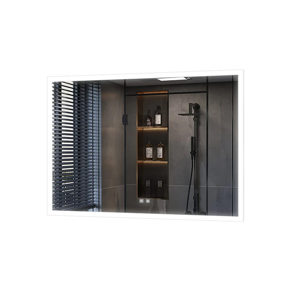 English Elm Aurorium Frameless Led Vanity Mirror with Defogger and Touch Controls for Spa Bathrooms B2731P478348