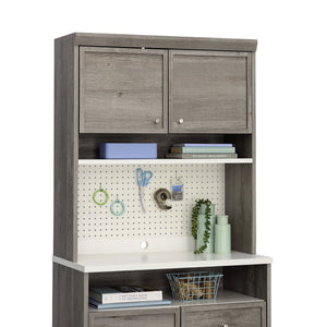 English Elm Hutch, Versatile Brown-Finish Storage Unit With Adjustable Shelves & Pegboard For Any Room'S Needs B356P367857