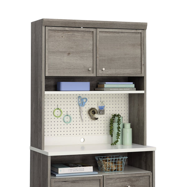 English Elm Hutch, Versatile Brown-Finish Storage Unit With Adjustable Shelves & Pegboard For Any Room'S Needs B356P367857