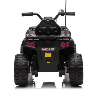 English Elm 24v Kids Electric Ride-on Atv with Dual Motors Bluetooth Led Lights and Flag Poles Black W1578P305893
