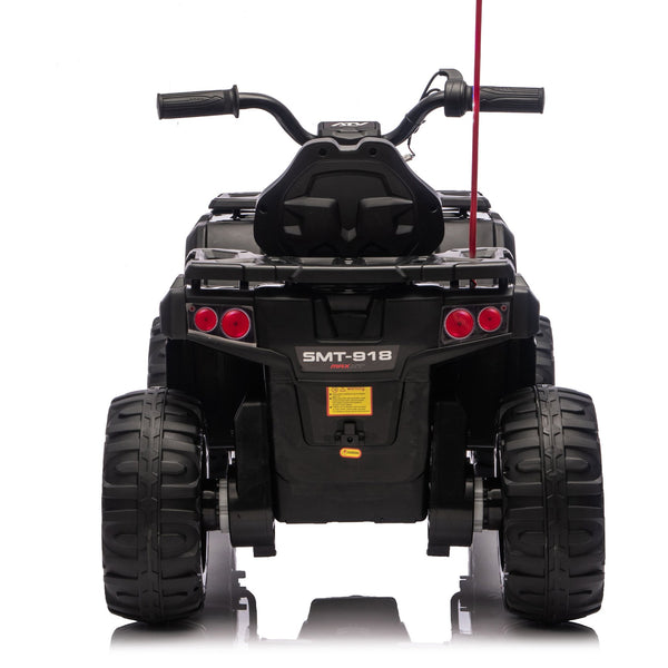 English Elm 24v Kids Electric Ride-on Atv with Dual Motors Bluetooth Led Lights and Flag Poles Black W1578P305893