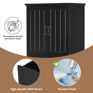 English Elm Christopher Knight Home® - Bathroom Storage Cabinet with Doors Drawer & Dual Laundry Baskets, MDF Build, Adjustable Shelf, Anti-Tip Device Black N759P243350B