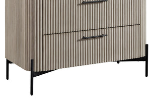 English Elm 4 Reeded Front Drawer Chest with Metal Base, Felt Top & Cedar Lined Bottom for Organized Storage taupe 43 L x 21.25 W x 45.25 H B2699P271423