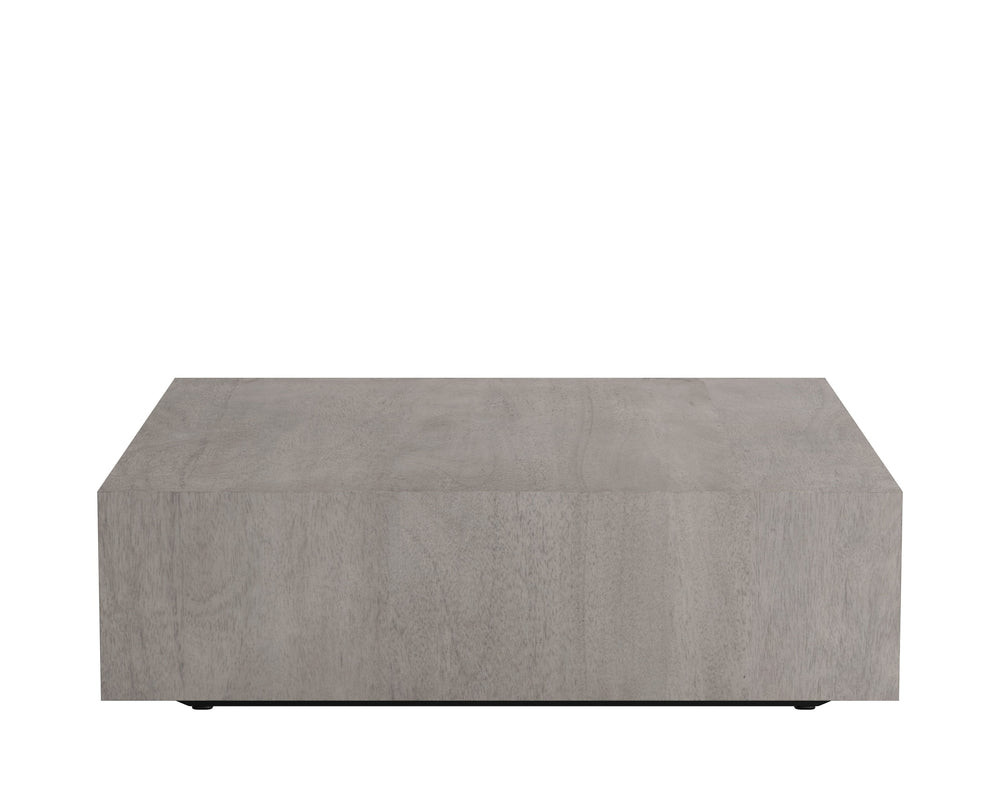 Sunpan Frezco Coffee Table - Modern Minimalist Design in Solid Oak with Whitewash Finish for Your Home Square - 59W x 59D x 16.5H