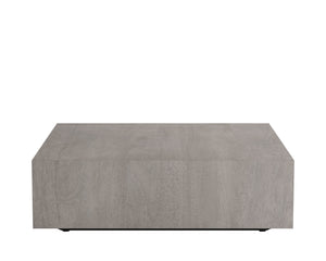 Sunpan Frezco Coffee Table - Modern Minimalist Design in Solid Oak with Whitewash Finish for Your Home Square - 59W x 59D x 16.5H