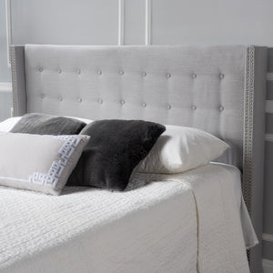 Christopher Knight Home® - Noble House - Kendrah Light Grey Fabric Full/ Queen Headboard