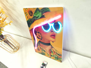 English Elm 24X16 Fashion Girl Led Wall Art – Chic Acrylic Neon Light Artwork For Modern Home Decor & Ambiance T3976P383257