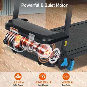 English Elm Treadmill Foldable Home Gym with 3hp Motor Incline Cushioned Belt and Bluetooth Speaker N728P337620B