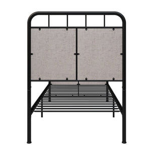 English Elm Twin Sturdy Metal Bed Frame for Twin Mattress — Quiet, Tool-Included Assembly, No Box Spring Needed, 300LB Capacity Black 44.49 L x 42.72 W x 5.31 H W2297P347758