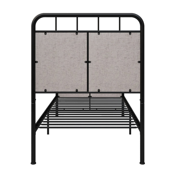 English Elm Twin Sturdy Metal Bed Frame for Twin Mattress — Quiet, Tool-Included Assembly, No Box Spring Needed, 300LB Capacity Black 44.49 L x 42.72 W x 5.31 H W2297P347758
