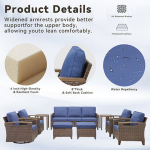 English Elm 73.6" Outdoor Pe Rattan Sofa Deep Seating Porch Couch with Thick Olefin Cushions T3773P418187