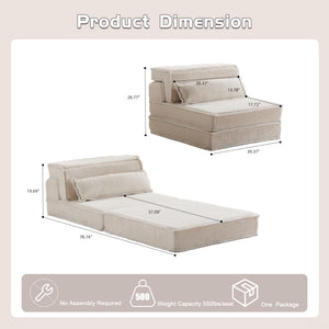 English Elm Compression Mahjong Sofa - Cozy Convertible Floor Bed With Memory Foam & Pillow For Versatile Living W3723P377148