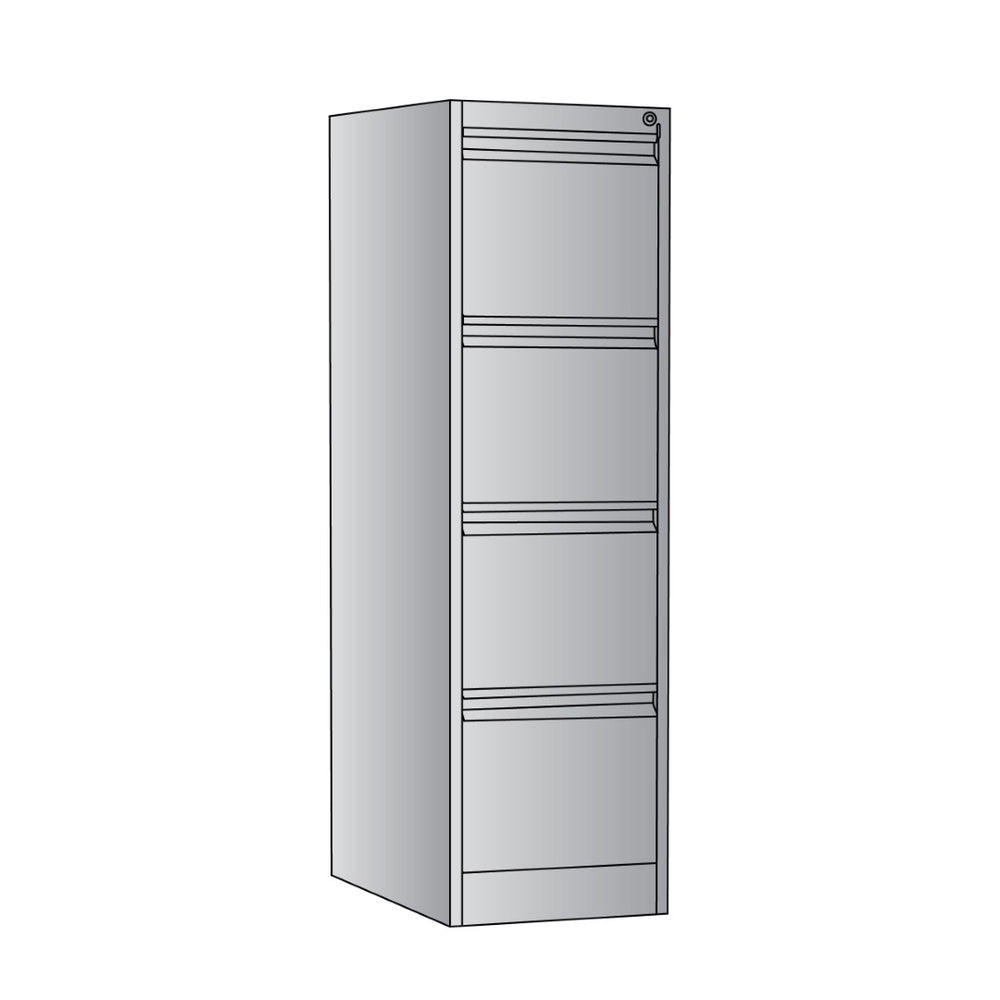 OSP Home Furnishings 2-drawer Metal File Cabinet Fully Assembled for Office Storage and Letter Size Filing 4-Drawer VF4DR-G