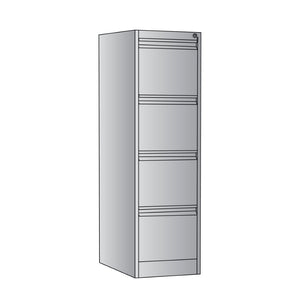 OSP Home Furnishings 2-drawer Metal File Cabinet Fully Assembled for Office Storage and Letter Size Filing 4-Drawer VF4DR-G
