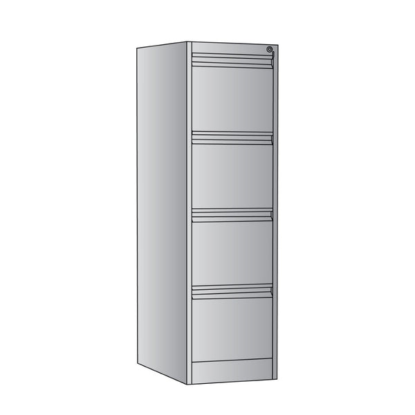 OSP Home Furnishings 2-drawer Metal File Cabinet Fully Assembled for Office Storage and Letter Size Filing 4-Drawer VF4DR-G