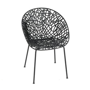 English Elm Christopher Knight Home® - Neiman Outdoor Dining Chair Set of 2 with Weather-Resistant Iron Frame and Perforated Diamond Design Black N775P256374B