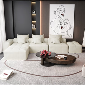 English Elm Modern Oversized Modular Sectional Sofa In Sparkling Chenille - Customizable 6-Piece Design, No Assembly! W1885S00073