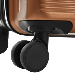 English Elm Luggage 5 Piece Hardside Abs Set with Front Access Carry on and Tsa Spinner Wheels Brown N732P391579O