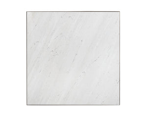 Sunpan Vero Coffee Table: Large White Volakas Marble Top with Rustic Bronze Steel Frame for Stunning Style