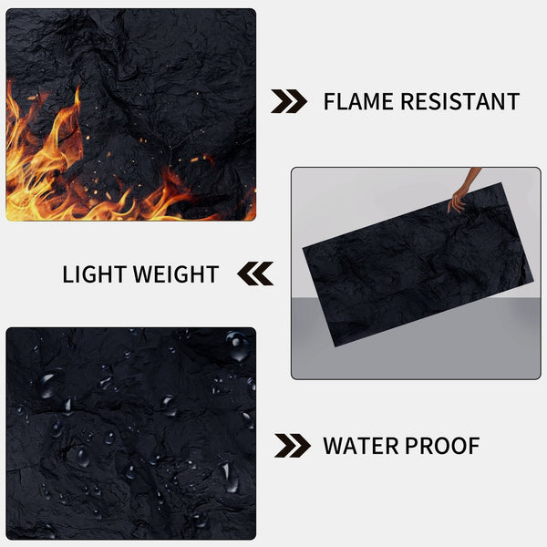 English Elm 3d Faux Rock Stone Polyurethane Wall Panels Lightweight Waterproof Interior Accent Set Antique Black W347P464225