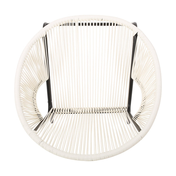 English Elm Christopher Knight Home® - NUSA Faux Wicker 3-Piece Outdoor Patio Chat Set with Rustproof Iron Frame, Curved Club Chairs & Loveseat White NUSA3PCSETWHI