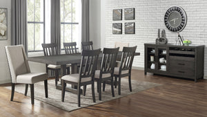 English Elm Steve Silver - Napa Dark Brown Side Chair Set of 2 — Hardwood Bentwood Schoolhouse Design, Linen Upholstery Comfort B081P156935