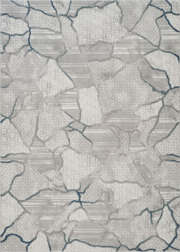 English Elm Geometrix Ivory & Gray 5X7 Modern Area Rug - Soft, Durable, Stain-Resistant For High-Traffic Spaces B186P316835