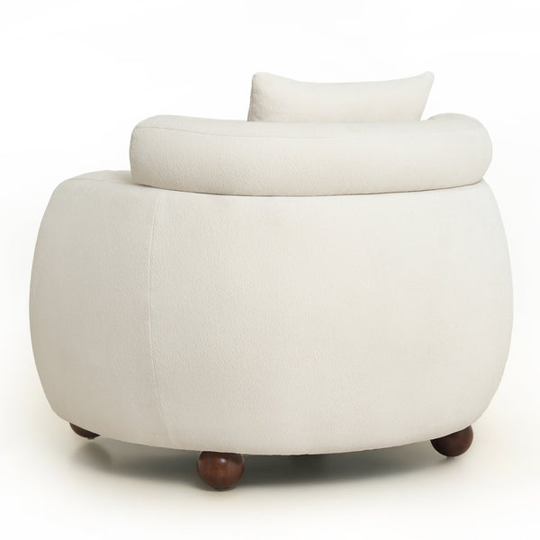 English Elm Nordic Chenille Bucket Chair Deep Cushioned Seat for Living Room Reading Lounge Ameican White Oak W2901P489485