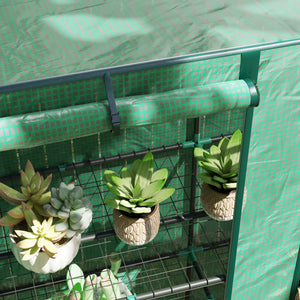 English Elm Lean-to Greenhouse Steel Frame Uv Cover Wall Mount Compact Garden Growing Shelter T3971P414540