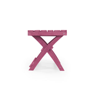 English Elm Seaview Recycled Hdpe Outdoor Folding Side Table Uv Resistant Patio Deck Use Burgundy B2745P409724