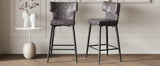 Christopher Knight Home® - Noble House - - 28Inch Counter Height Bar Stools Set Of 2, Modern Bar Upholstered Chairs With Pu Leather, Metal Footrest And Frame For Kitchen Island, Bar Table, Dining Room, Black