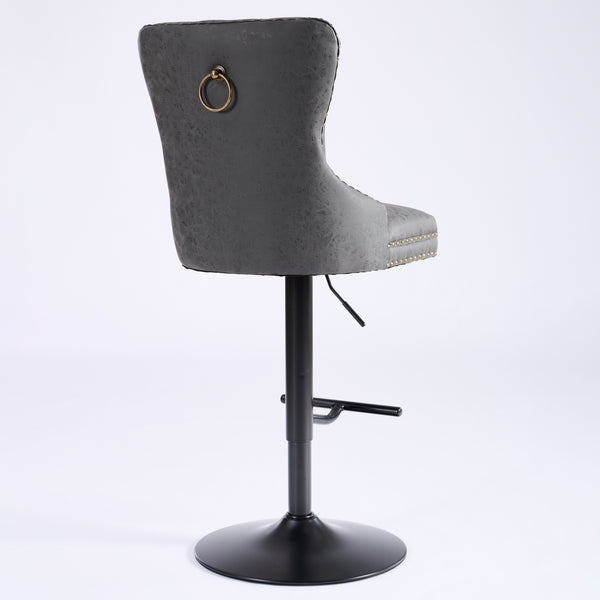 English Elm A&A Mid Century Dining Chair Set of 2 with Curved Ergonomic Walnut Back Upholstered Seat and Metal Legs Black W1143P195203