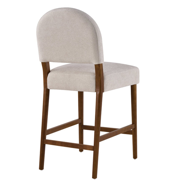 English Elm 26'' Rubberwood Fabric Counterstool Set Padded Backrest Kitchen Island Seating Light Gray N780P394271G