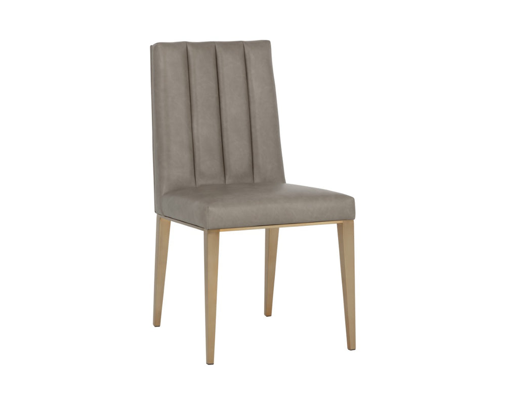 Sunpan WILBUR Dining Chair - Stylish Ivanhoe Mineral Faux Leather with Durable Stainless Steel Legs & Comfort 112519