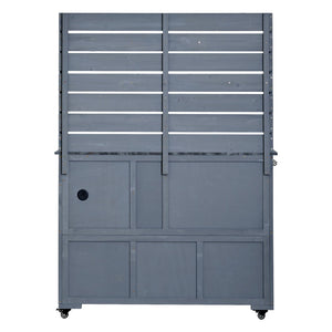 English Elm (assembly Video) Topmax Solid Fir Outdoor Potting Bench Grill Cart with Hutch Storage Gray N717P404333E