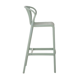 English Elm Outdoor Stackable Armless Barstools Set of 2 Uv Resistant Slat Back Patio Seating Green N780P199452G