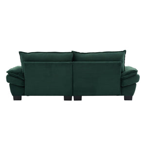 English Elm Corduroy Modern Sofa Sleeper Loveseat with Double-Layer Cushions, Two Pillows, Sturdy Frame 84" Green W676P227343