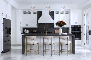 Sunpan Seneca Counter Stool - Modern Open Back Design with Stylish Steel Frame for Contemporary Spaces Antique Brass / Danny Ivory