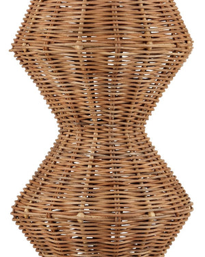 Currey & Company Nirvana Grande Floor Lamp - Oversized Geometric Rattan Design With Warm Glow & Easy Foot Switch Natural Rattan 8000-0172-currey-company