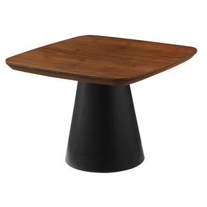 English Elm Duncan Walnut Veneer Two-piece Nesting Coffee Set with Matte Black Conical Bases B062S01486