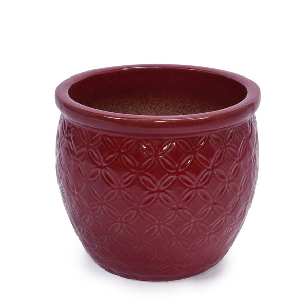 English Elm Set Of 3 Ceramic Flowerpots - Artisan Modern Planters For Garden, Patio & Windowsill Decor! W3273P321489-GIGA