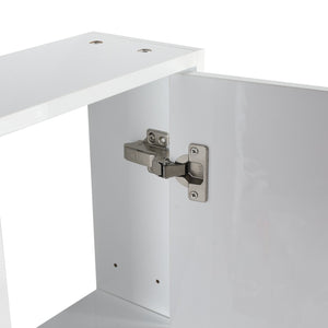 English Elm 12" Modern Bathroom Wall Cabinet With Soft-Close Doors, Space-Saving Float Mount, Glossy White Finish W999P312077
