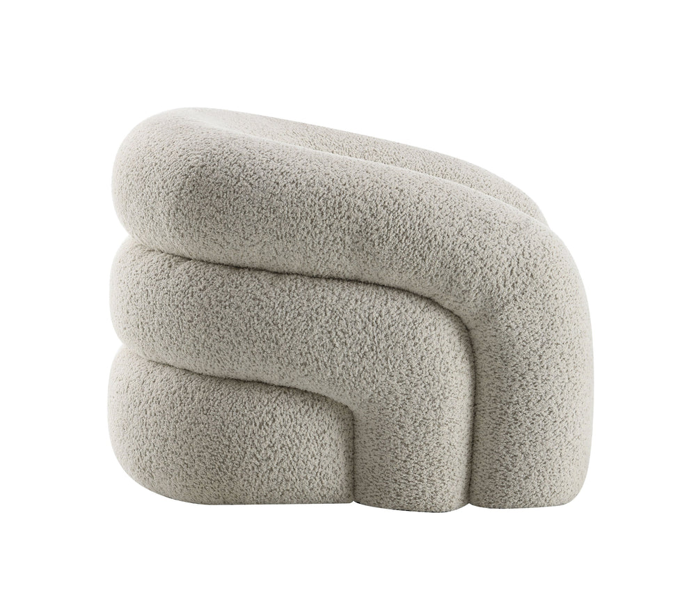 English Elm Irma Gray Boucle Chair Swivel — Cozy Textured Bouclé Upholstery, Full-Foam Seat, 360° Rotation, No Assembly Required B2726P271005