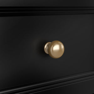 English Elm 30" Freestanding Bathroom Vanity Acacia Wood Matte Black Finish Gold Knobs Ceramic Sink N759P227429B