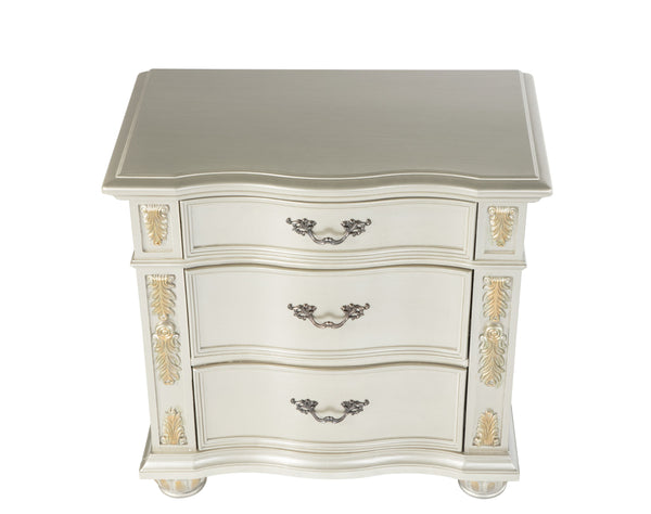 English Elm Lyon G07100-N Nightstand with Velvet-Lined Top Drawer, 3 Smooth-Glide Drawers, Ready-to-Use Wood Piece Champagne 36 L x 21 W x 33 H B078P301589