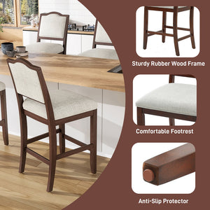 English Elm Counter Height Rubberwood Barstools Set of 2 Upholstered Seats for Kitchen Island Cherry N752P377070C